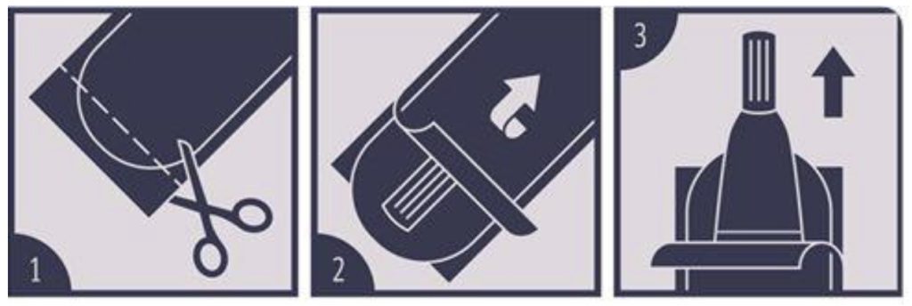 Dierenkliniek Tiel-Drumpt: Bijsluiter Felpreva: Pipet uit verpakking halen.